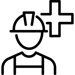 Worker’s with plus sign
